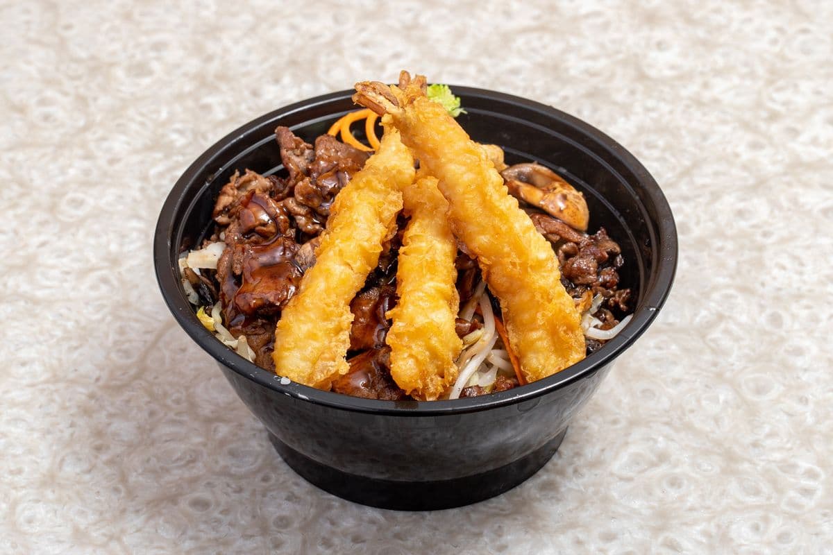 Beef and Tempura Shrimps