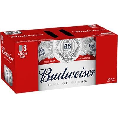 Budweiser Lager, 8 x 355 ml