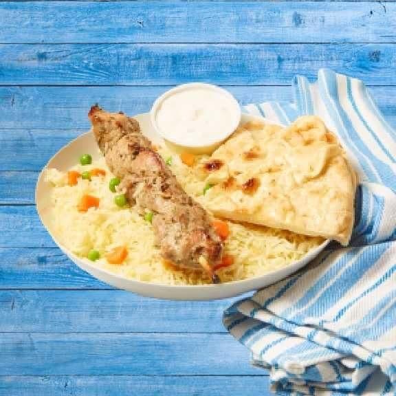 Pork Souvlaki Rice Bowl
