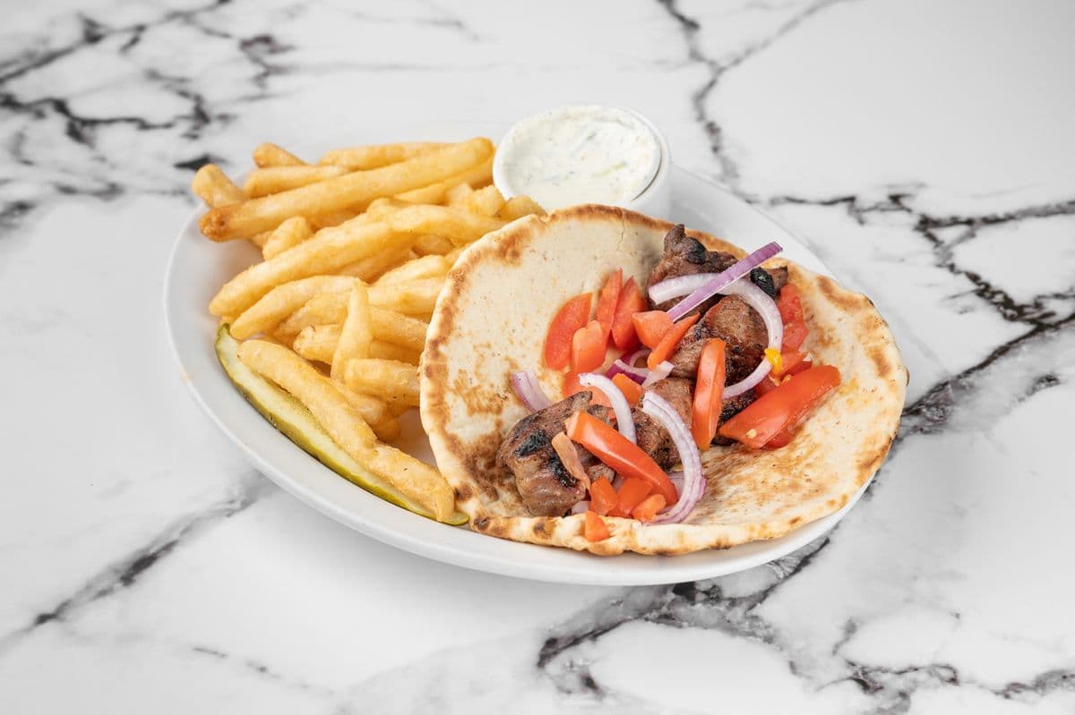 Pork Souvlaki on a Pita