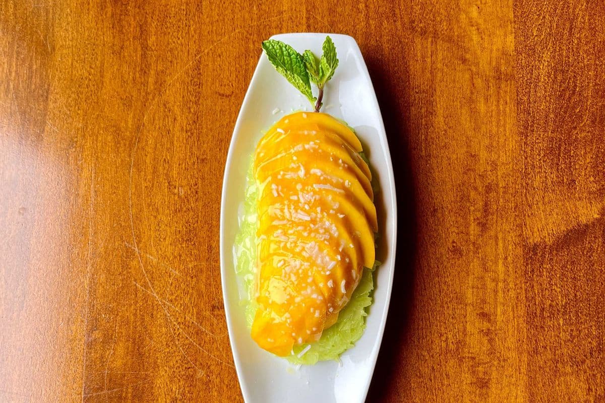 82. Mango and Coconut Pandan Sticky Rice