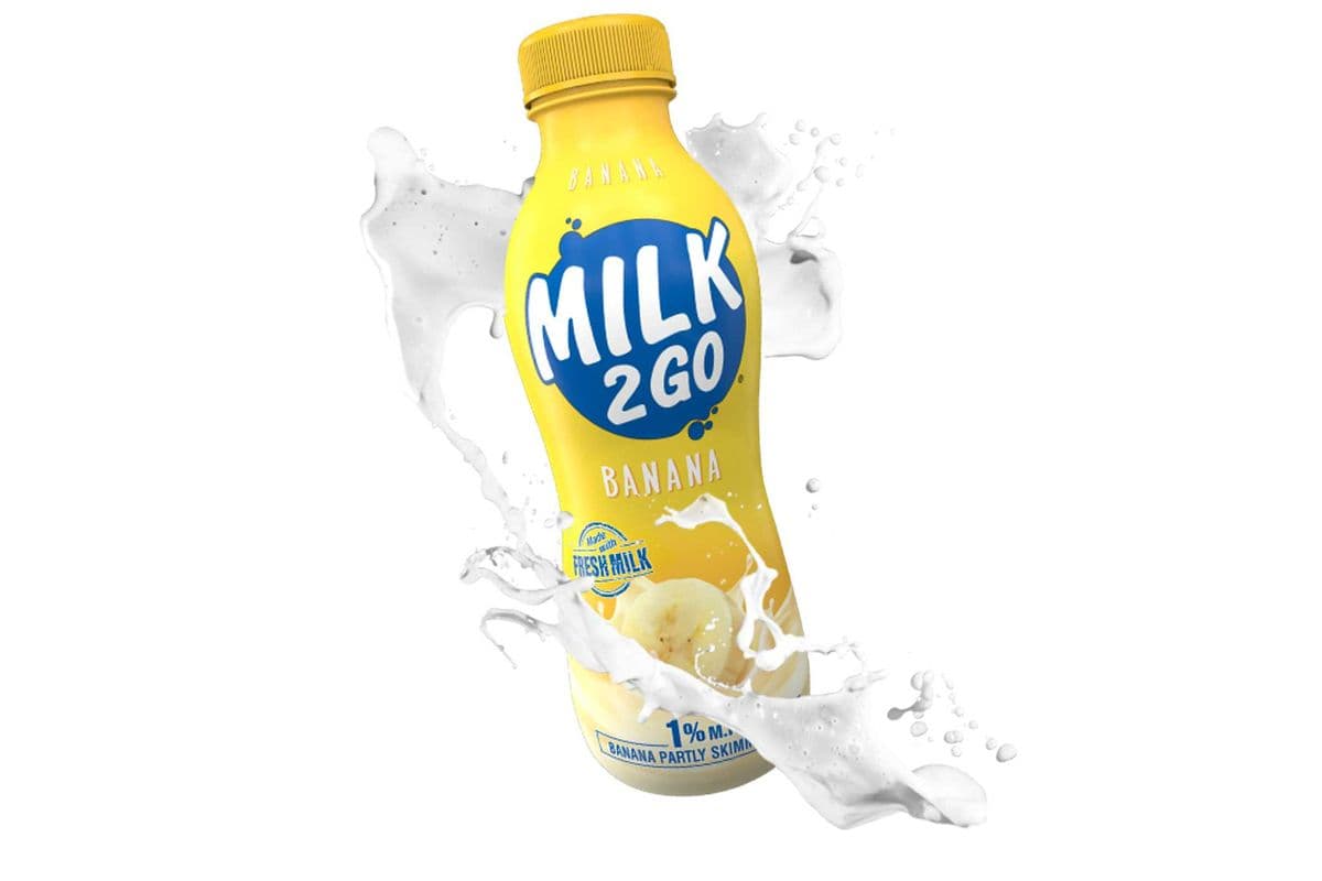 Milk 2 Go Banana Partly Skimmed Milk 1% M.F., 473 ml (473ml)
