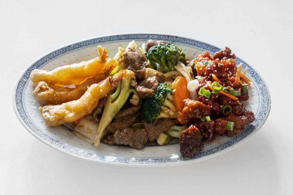 #2. Deep Fried Prawns, Sweet and Sour Pork, and Beef Chop Suey