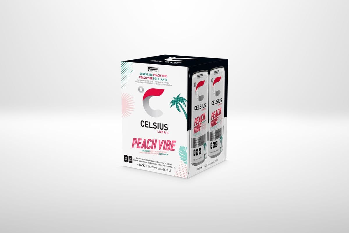 Celsius Peach Vibe 355 ml (4 Pack)