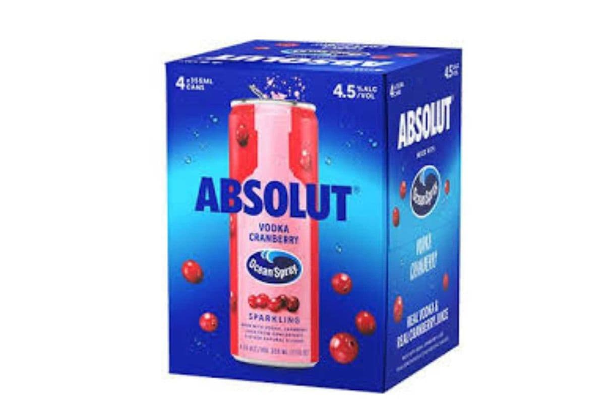 Absolut Vodka Cranberry Ocean Spray (4 x 355ml can)