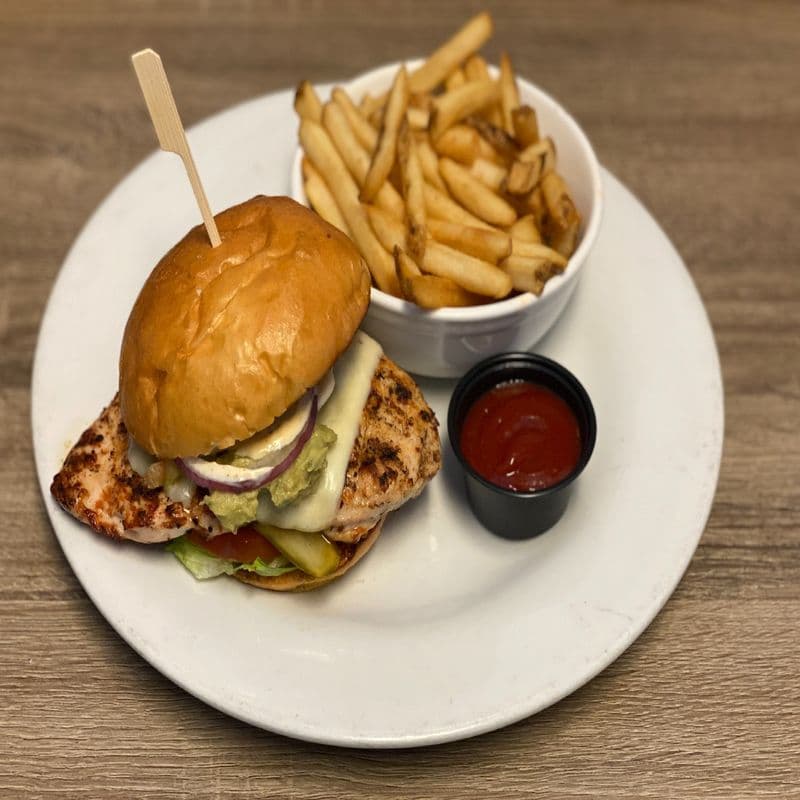 Track and Field Chicken Club Burger
