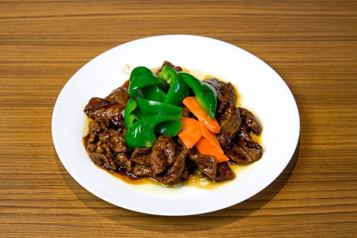 55. Beef with Green Peppers in Black Bean Sauce
