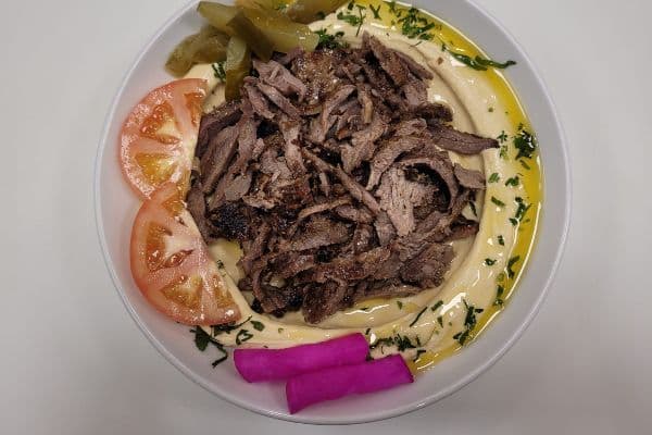 Hummus with Beef Shawarma