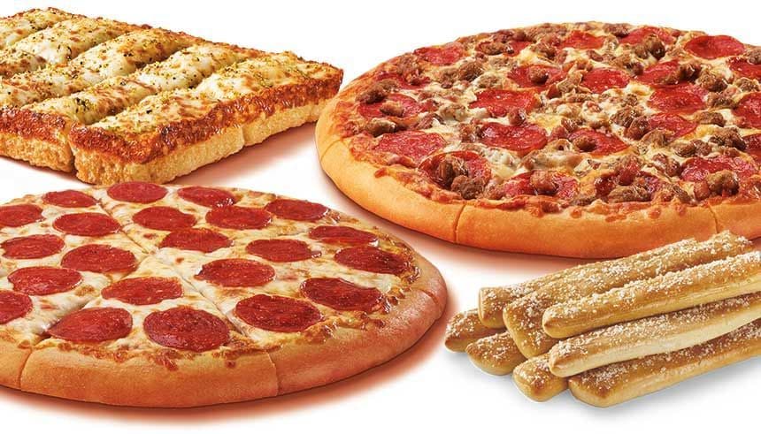 Classic Pepperoni, 3 Meat Treat, Crazy Bread and Italian Cheese Bread