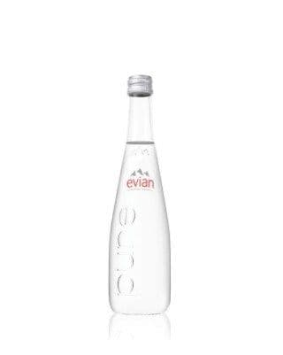 Eau Evian Naturelle Bouteille Verre / Evian Spring Natural Water Glass Bottle