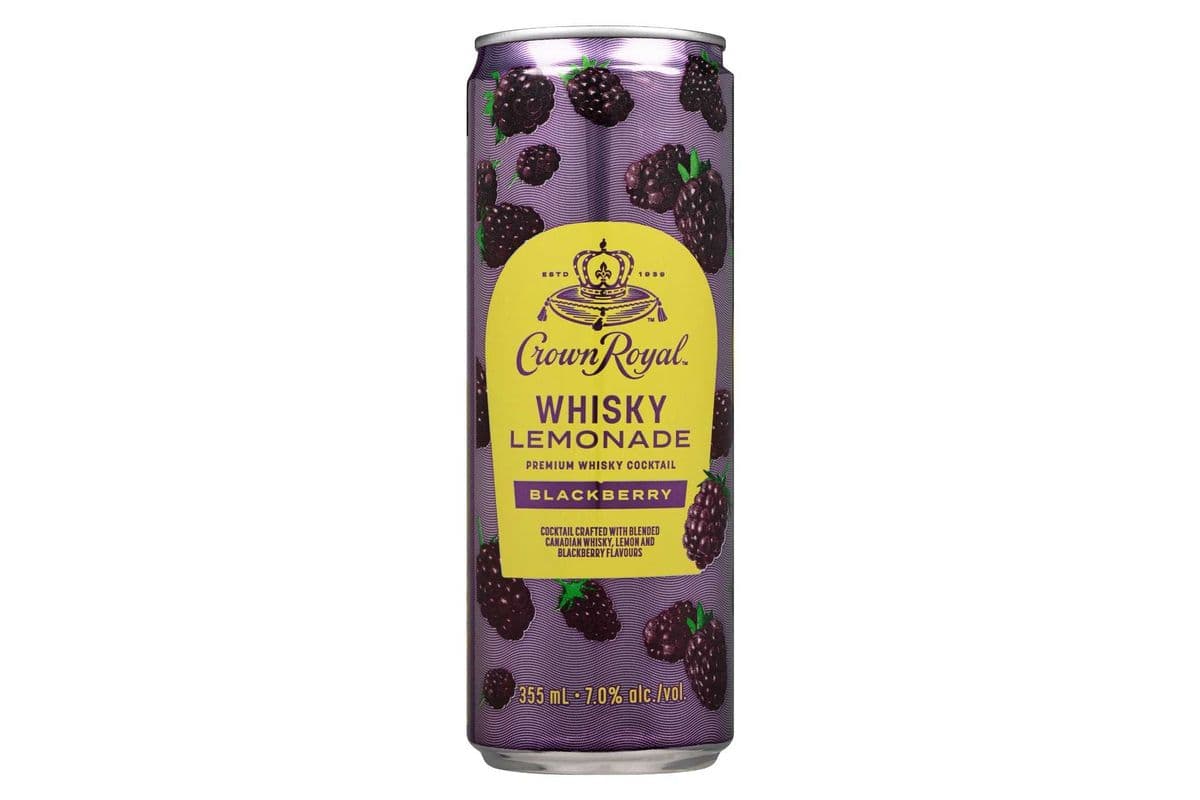 Crown Royal Premium Cocktail Lemonade Whisky, Blackberry (355 ml) (1 x 355ml)