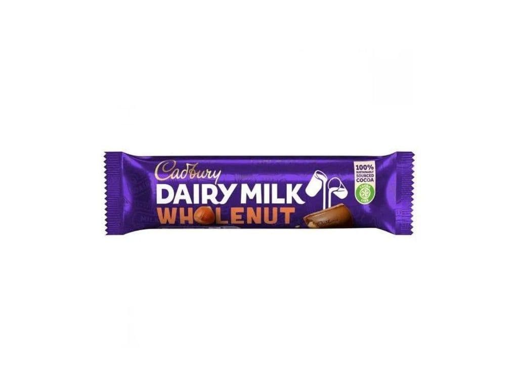 Cadbury Dairy Milk Wholenut UK 45g British Hazelnut Milk Chocolate Bar