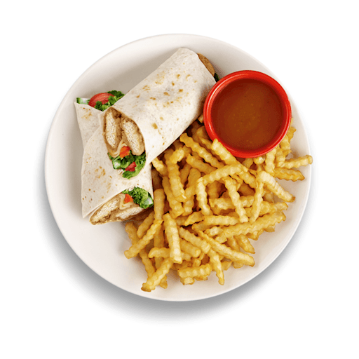 Repas wrap aux filets végé / Crispy Vegetarian Wrap Meal