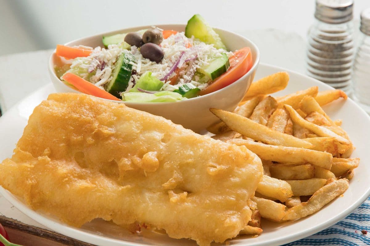 Cod with Greek Salad