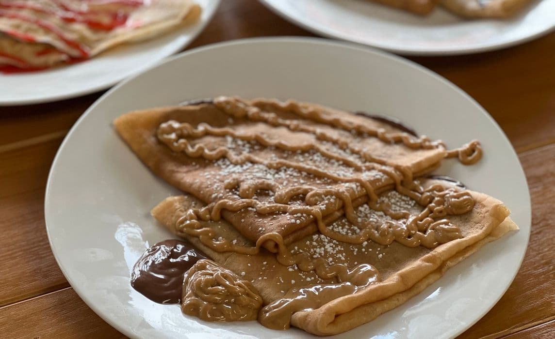 Nutella Peanut Butter Crepe