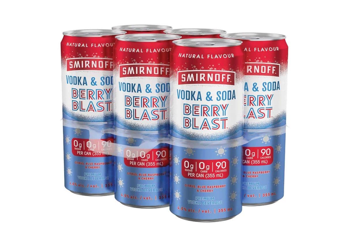 SMIRNOFF VODKA & SODA BERRY BLAST (6CANS) (6 x 355 ML)