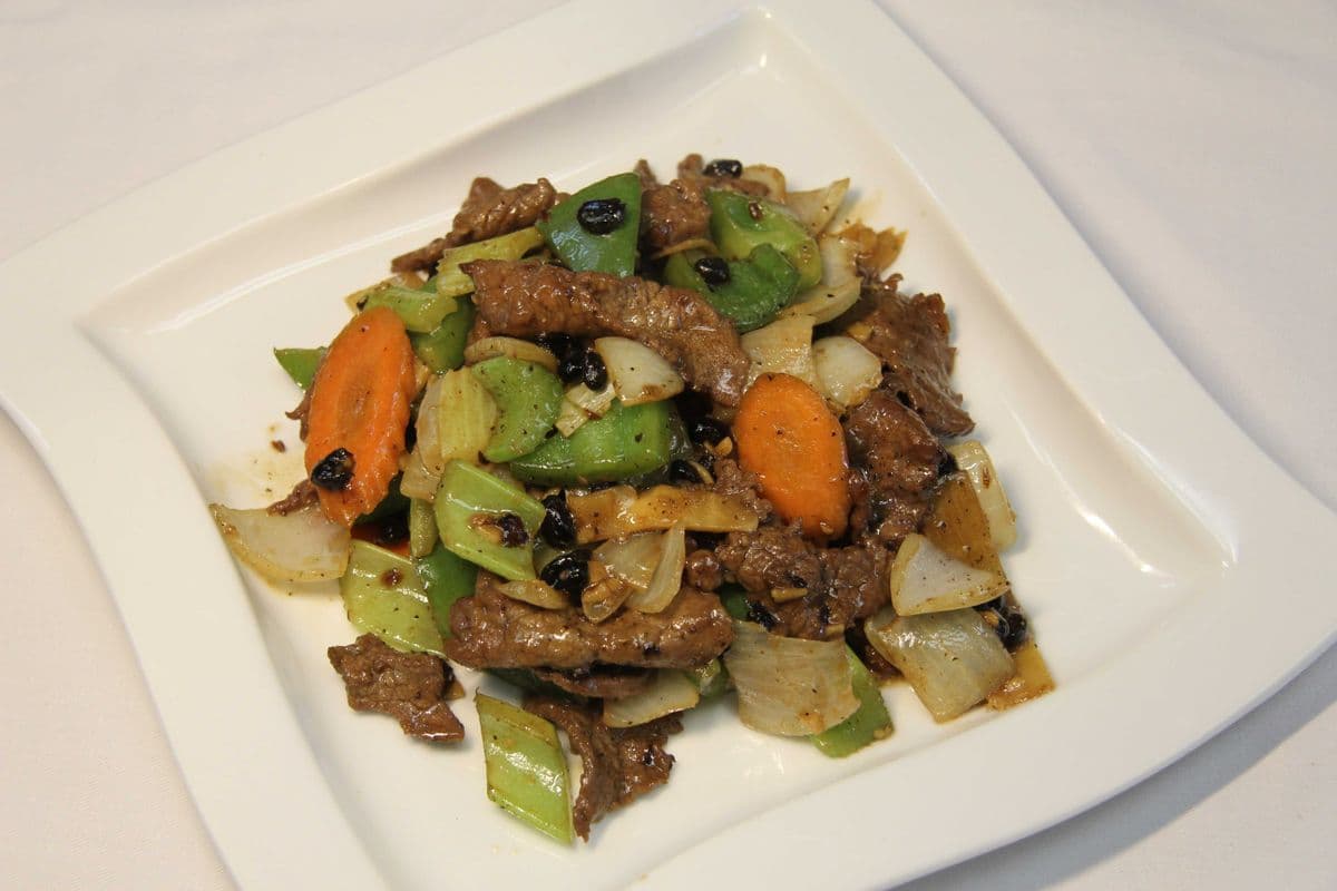 49. Sauteed Beef with Black Bean Sauce and Peppers