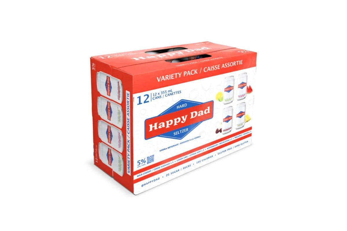 Happy Dad Hard Seltzer Variety Pack (12 Cans) (1 x 12x355ml)