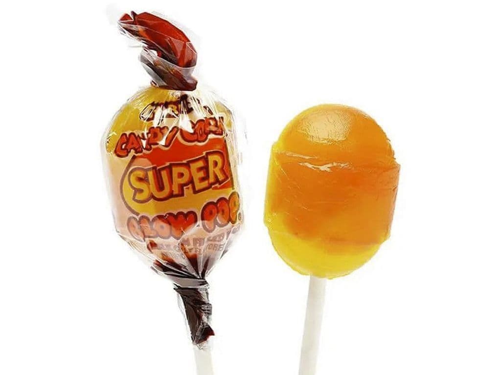Charms Super Blow Pop Candy Corn Hard Lollipop with Bubblegum Center 