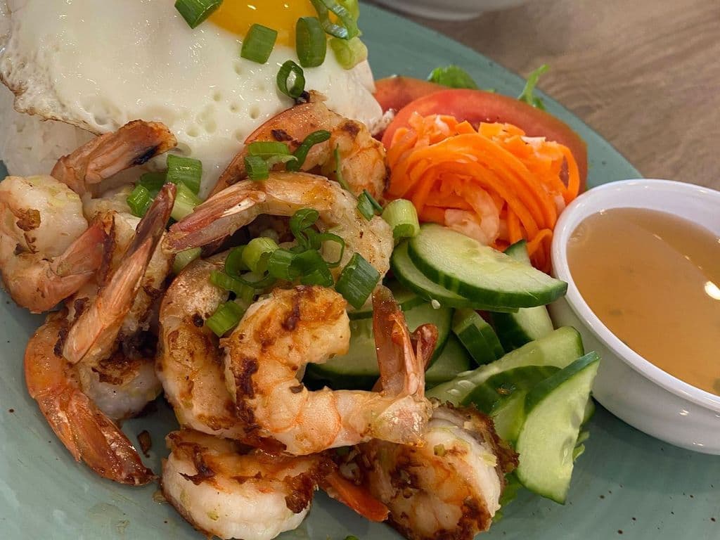 Grilled Shrimp Rice (Cơm Sườn Heo Nướng)