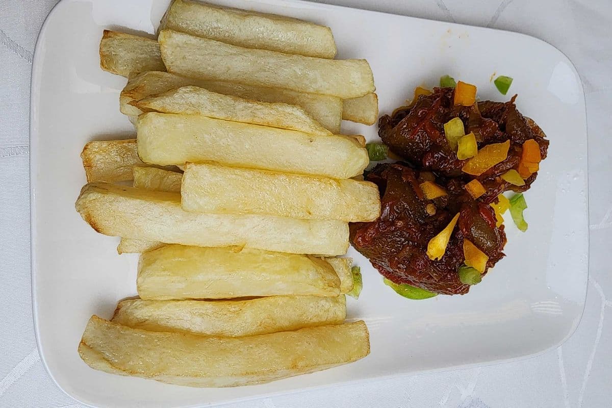 Potatoes Fries + Peppered Ponmo