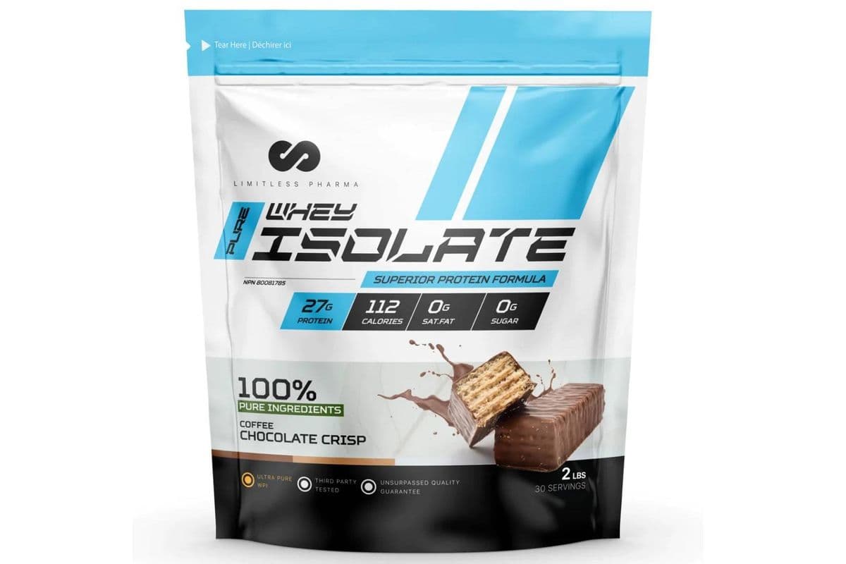 Limitless Pharma Whey Isolate Coffee Chocolate Crisp Protein Powder (2 lb)