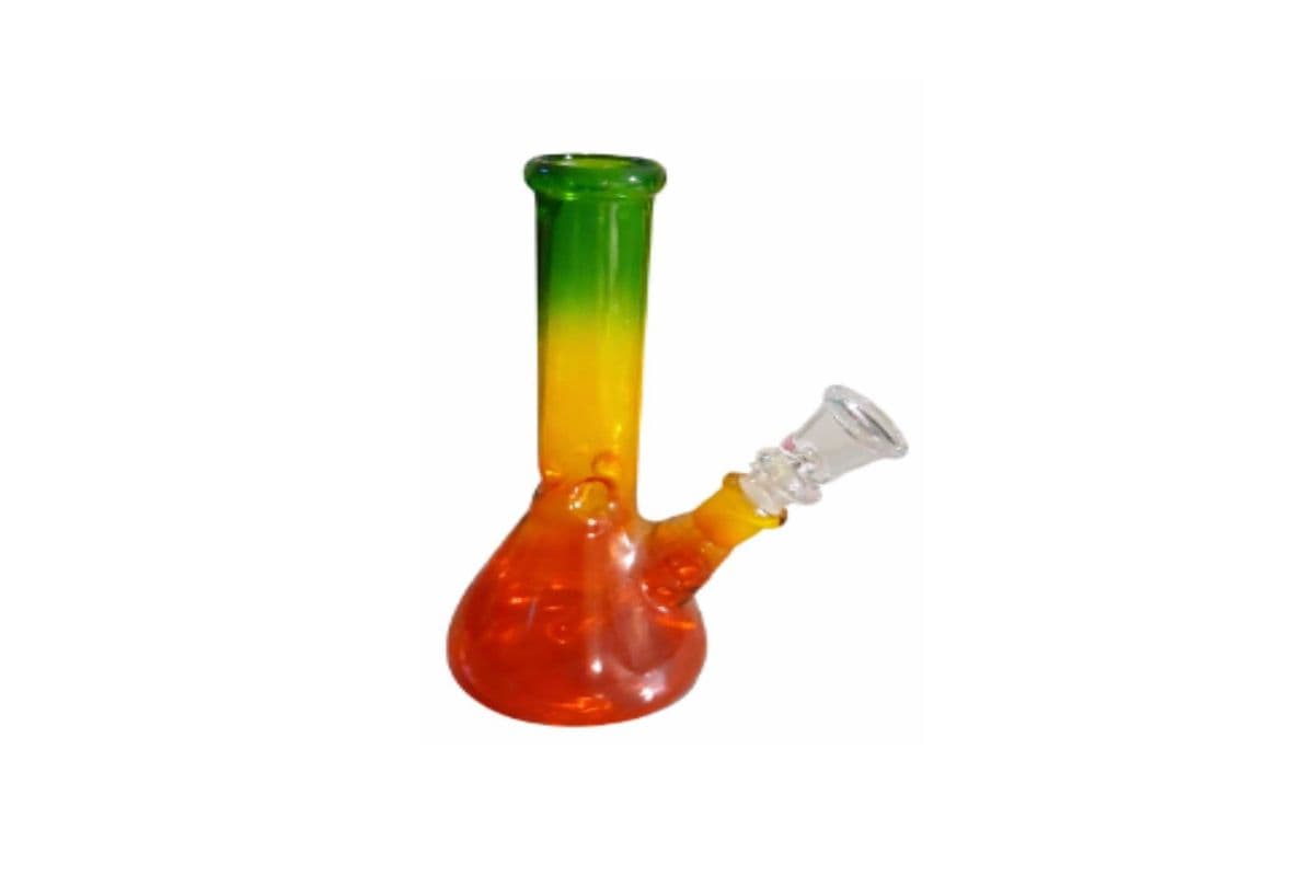Red Green Yellow Beaker Glass Bong