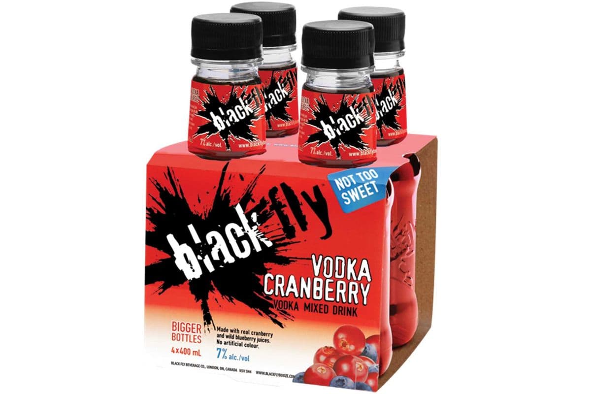 BLACK FLY VODKA CRANBERRY 4 BOTTLES (4 x 440 ML)
