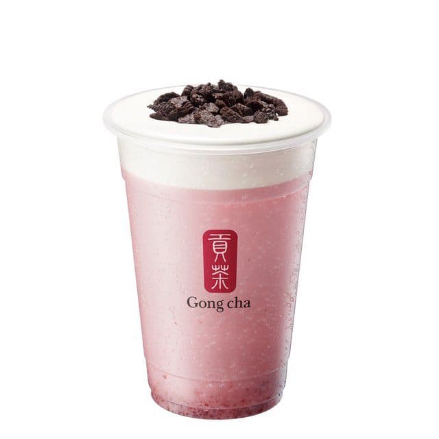 Strawberry Oreo Milk Foam Milk Tea Mousse de lait à la fraise et à l'origan Thé au lait