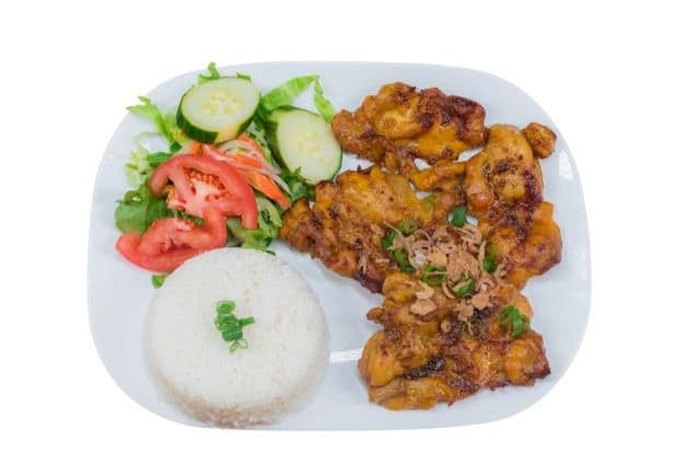 R1. Grilled Lemongrass Chicken Rice-用香茅醃製嘅燒雞飯-Cơm Gà Nướng Xả