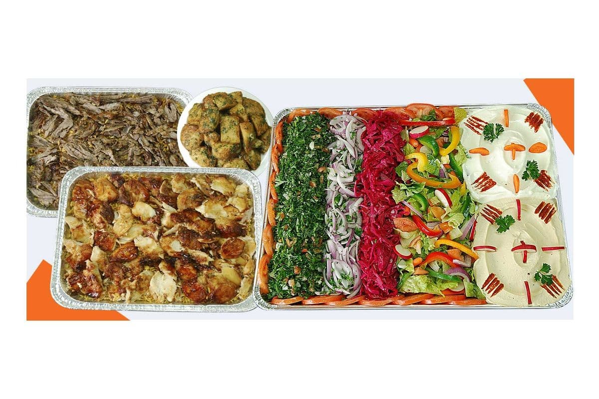 Shawarma Family Set (Two Big Trays) + 6 pcs of Pita bread