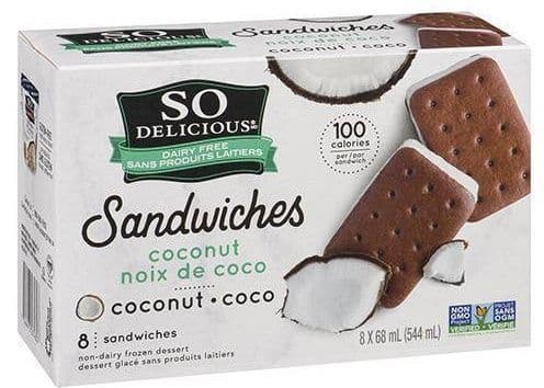 SO DELICIOUS COCONUT SANDWICH ICE CREAM 8X68ML