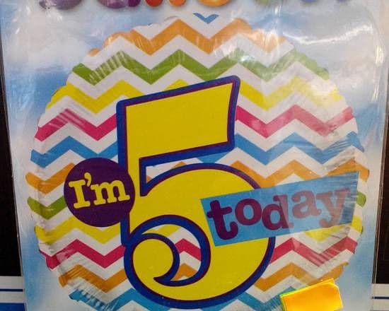 18" Round Foil Balloons (5th Birthday)