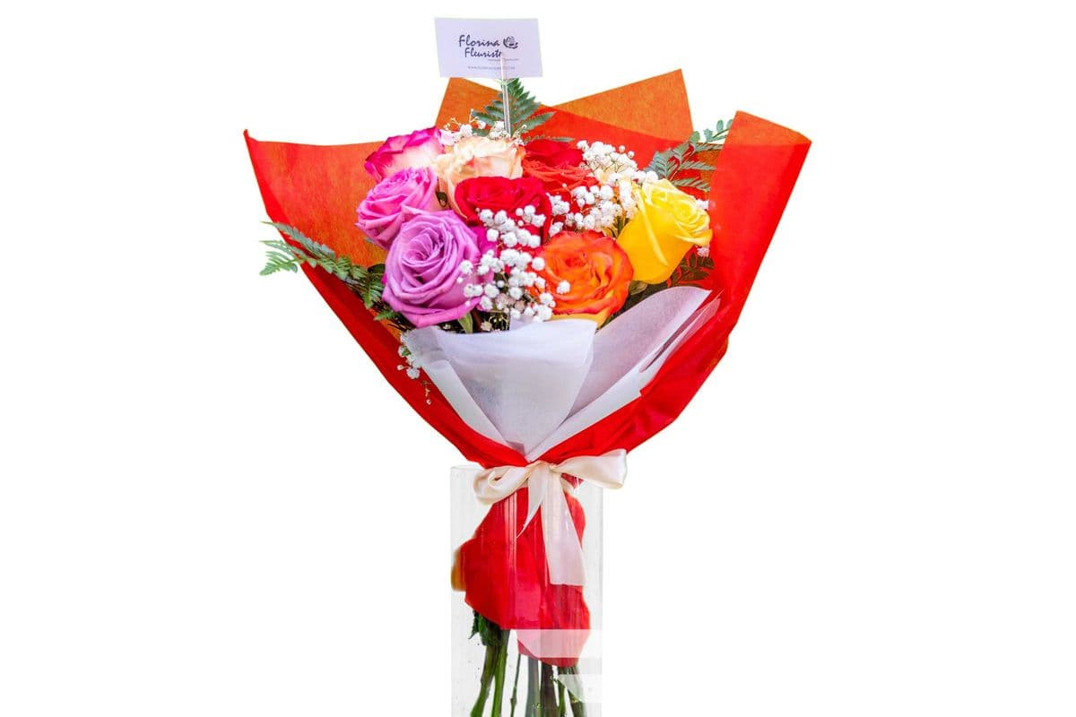 "Mix 9 roses"