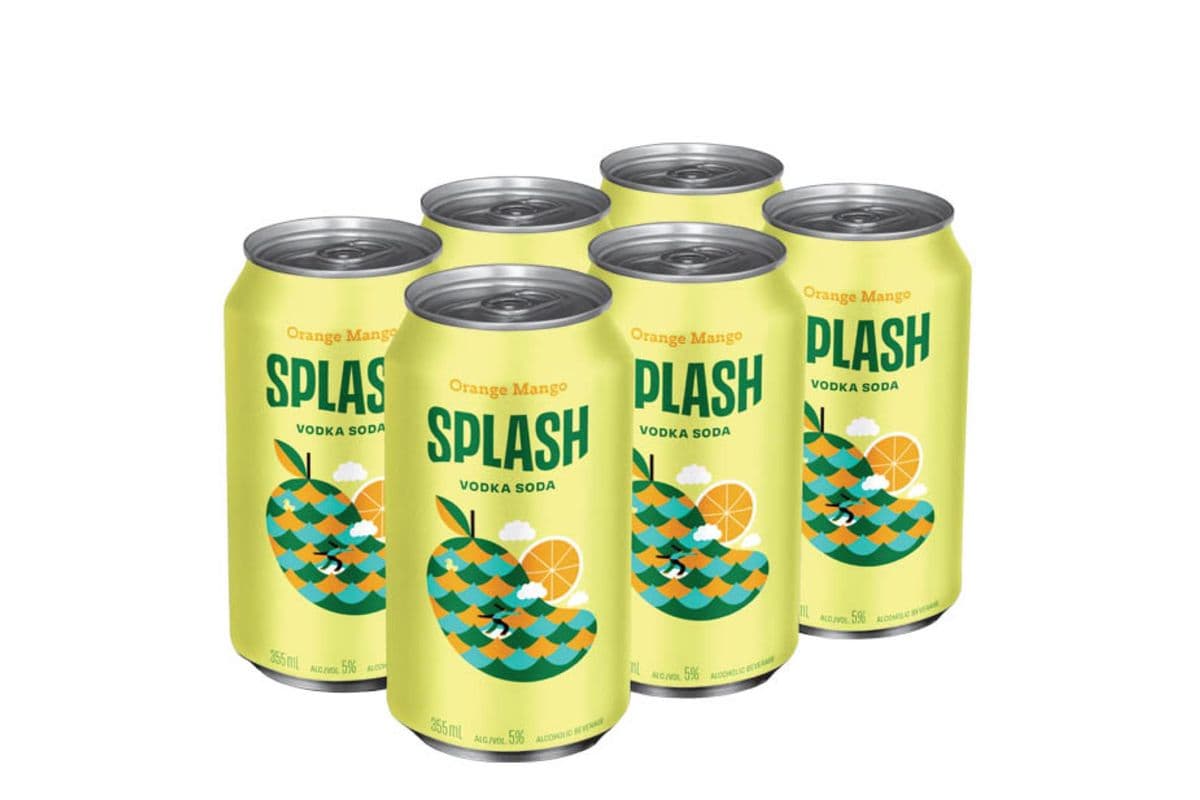 Splash Vodka Soda Orange Mango (6 x 355ml Cans)