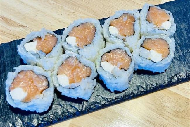 40. Salmon and Cheese Sushi Roll
