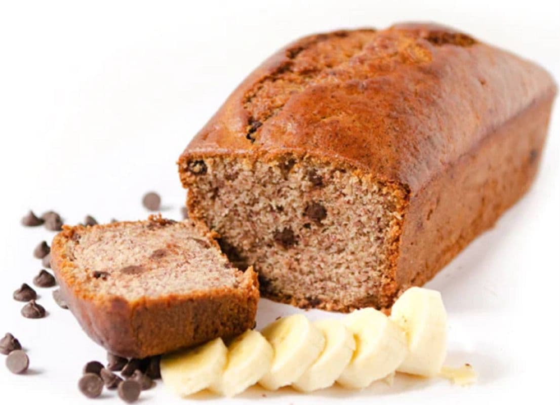 Banana Chocolate Chip Loaf Slice