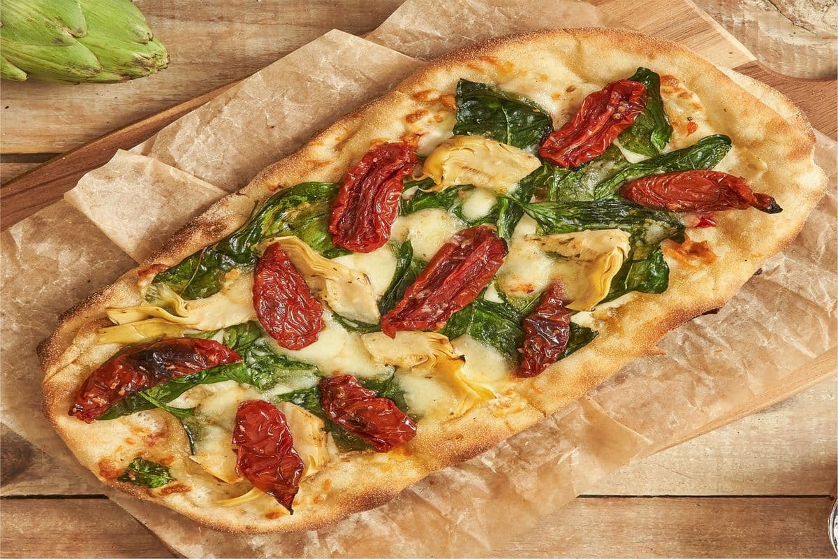 Spinach and Artichoke Pinsa (8 Slices) (Feeds for Two People)