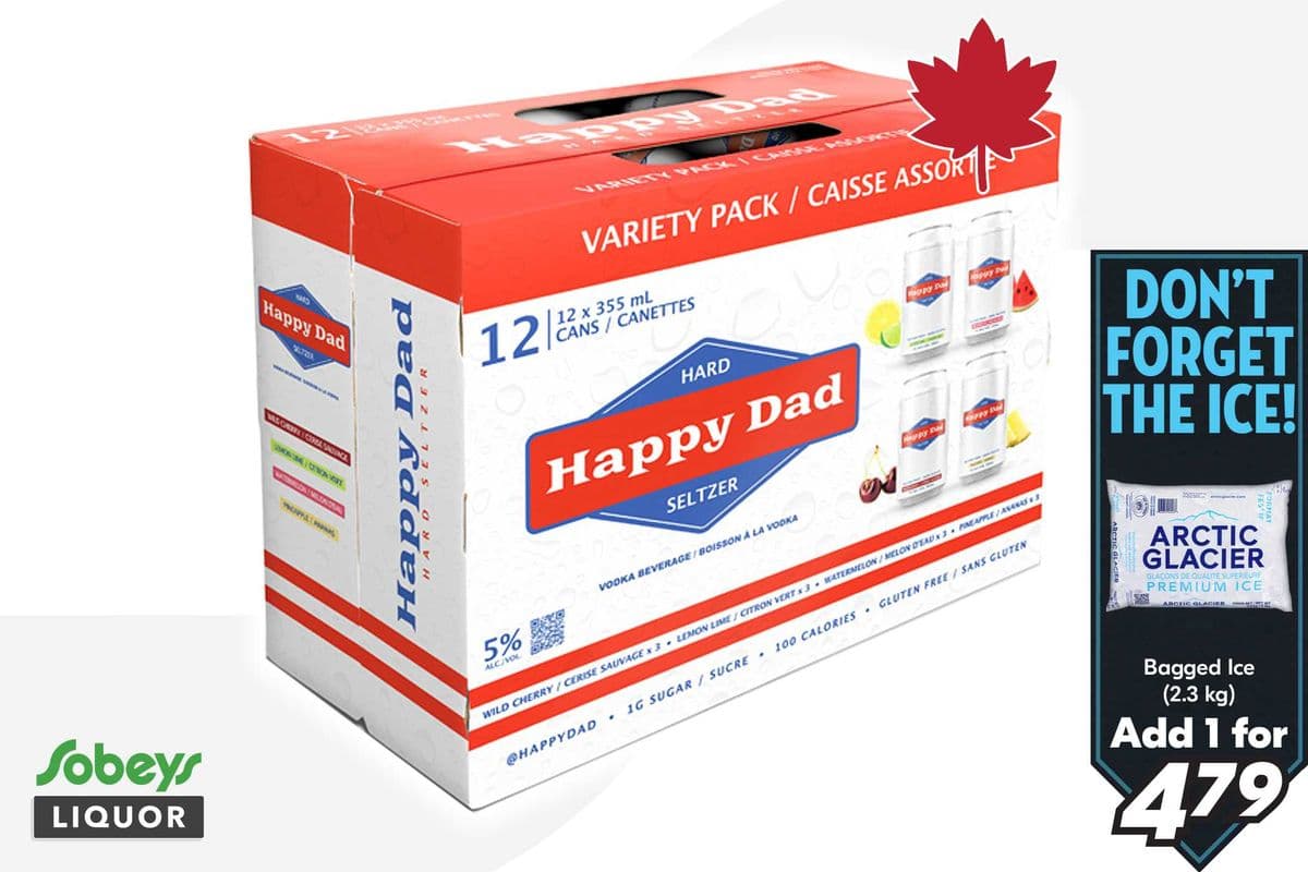 Happy Dad Hard Seltzer Variety Pack (12 x 355 ml)