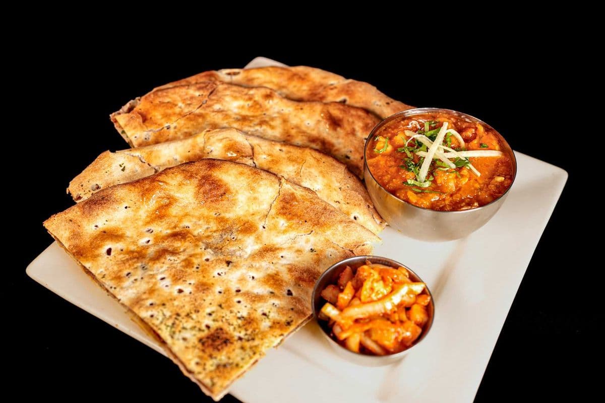 Amritsari Aloo Kulcha with channa & pickle