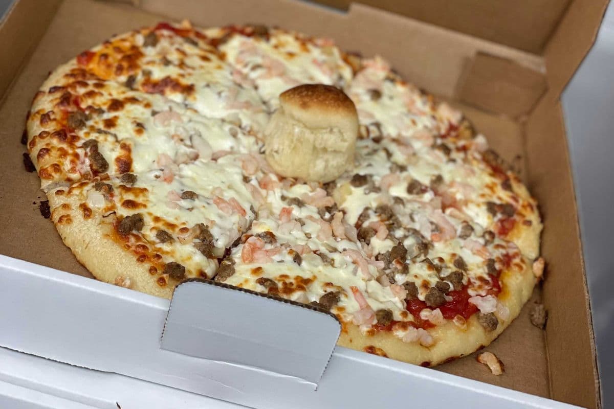 20. 12" Beef, Onion, and Shrimp Pizza