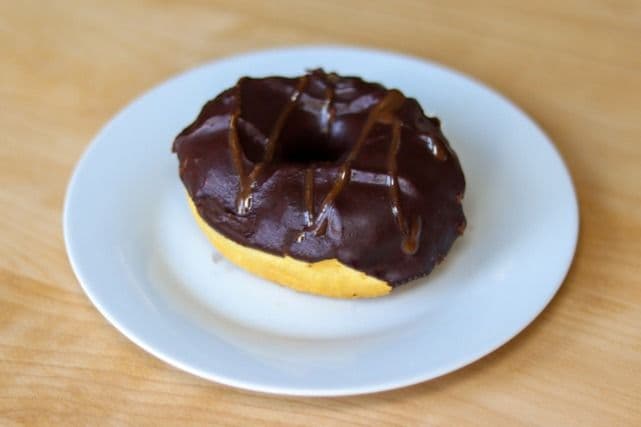 Chocolate Dip Caramel Drizzle Donut