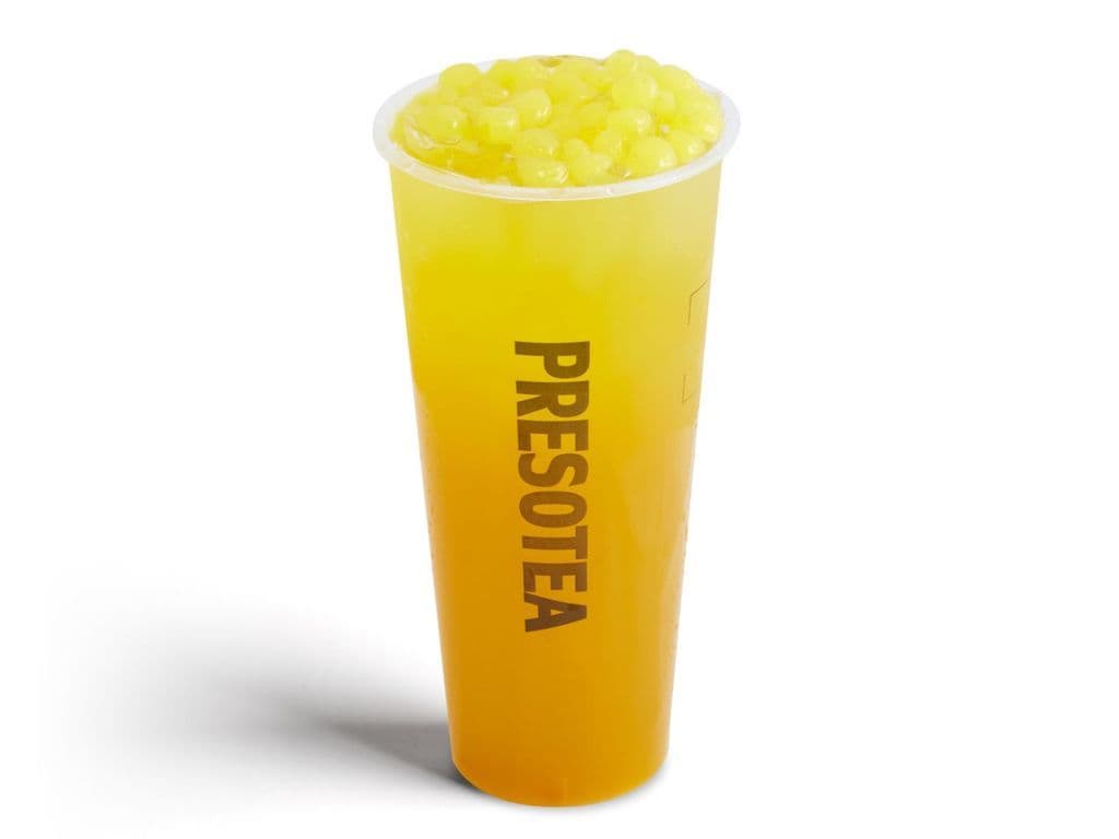 Mango Green Tea with Mango Jelly Boba