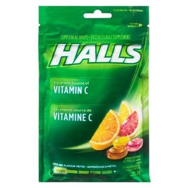 Halls Citrus Candy With Vitamin C (30 pcs)