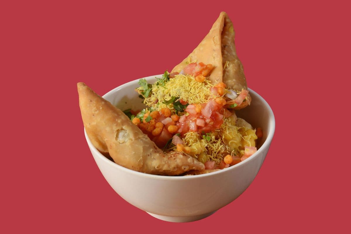 Samosa Chaat with Channa