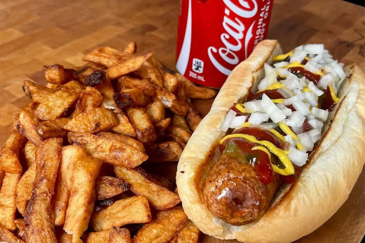 Combo Number Two - Sausage on a Bun, Fries, and Canned Drink