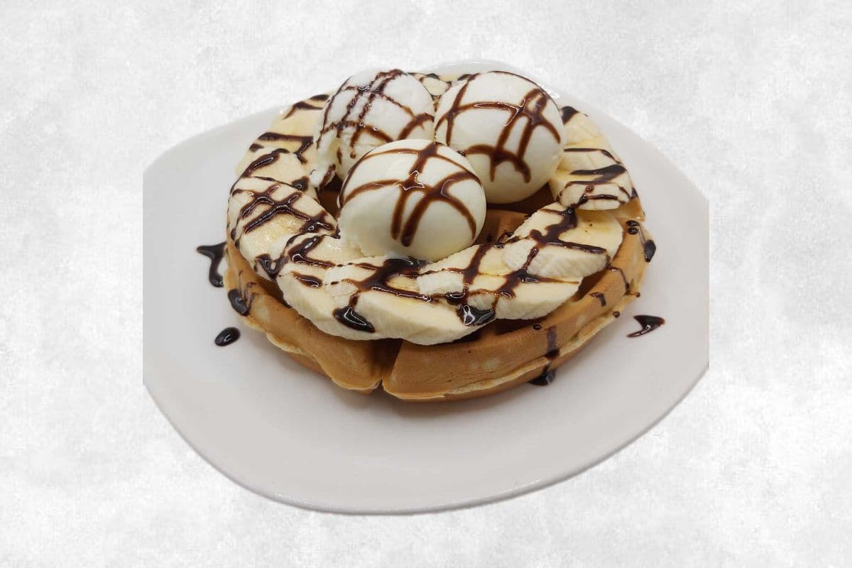 Banana Chocolate Ice cream Waffle 香蕉巧克力冰淇淋鬆餅