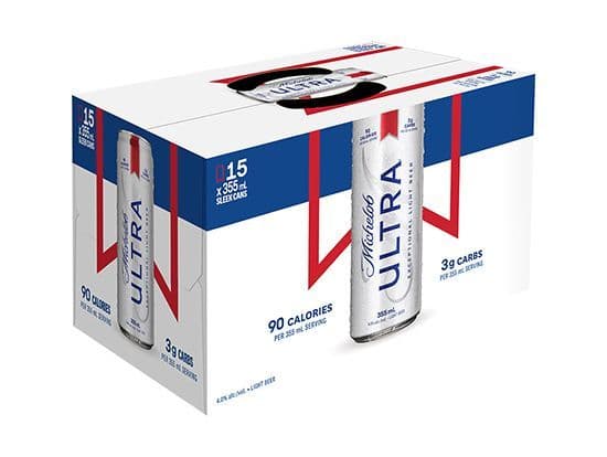Michelob Ultra 15can, 355mL domestic (4.0% ABV)