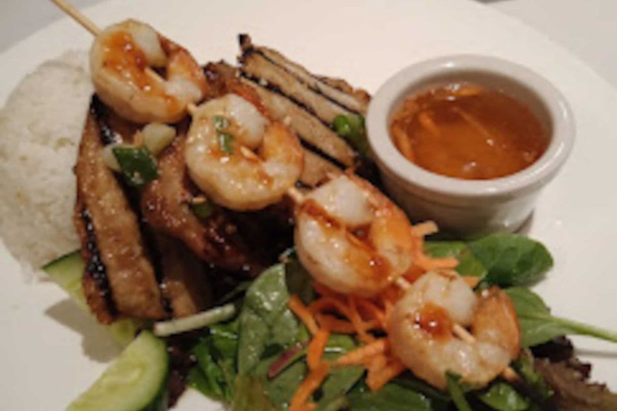 33. Grilled Pork Chop & Satay Shrimp