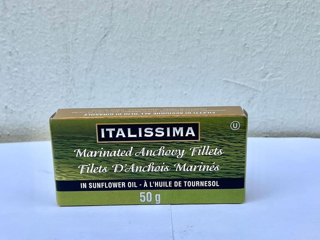 ITALISSIMA FLAT FILLETS OF ANCHOVIES IN SUNFLOWER OIL 50G
